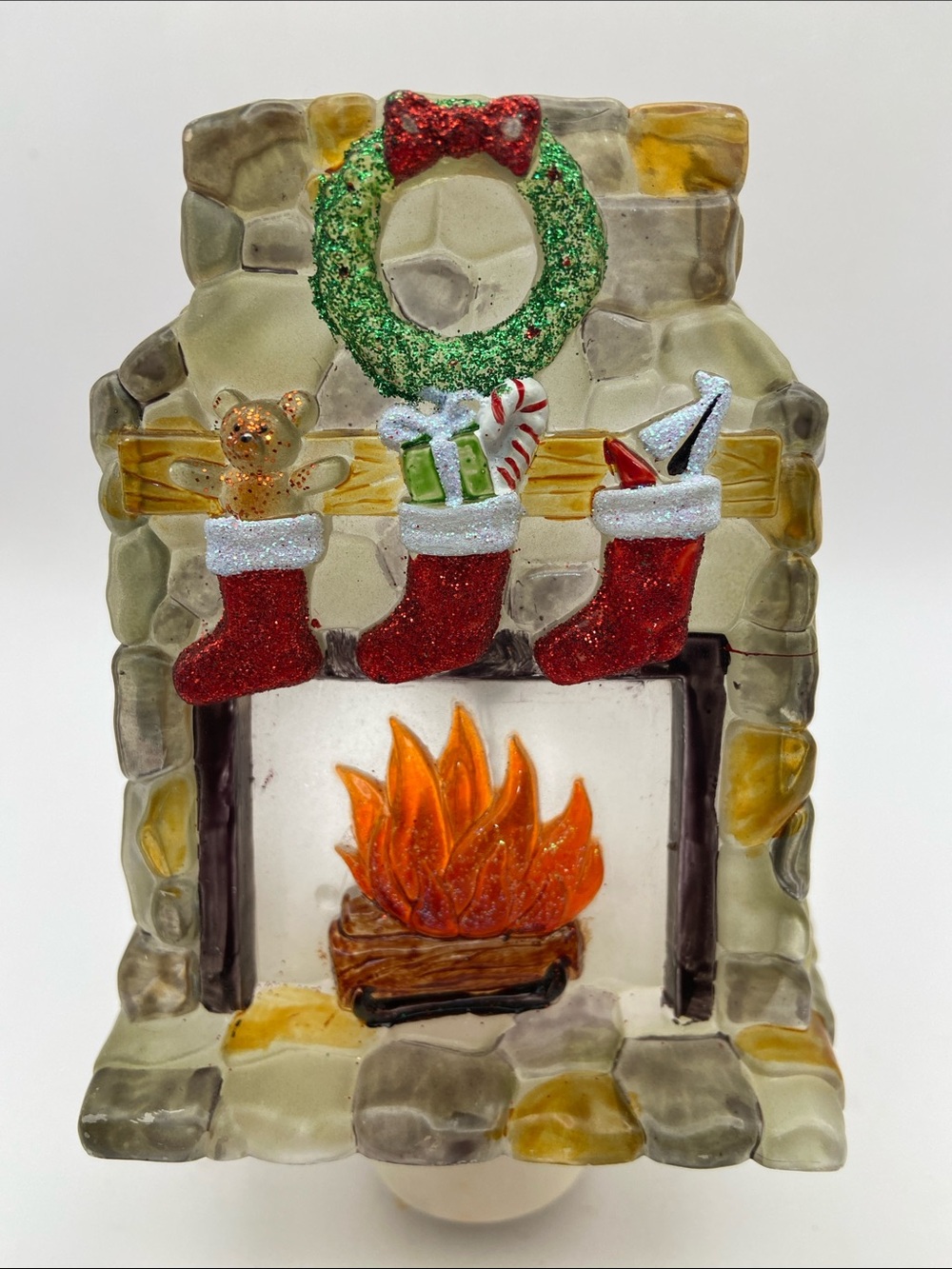 Seasons of Cannon Falls Flickering Fireplace Plug In Night Light Holiday